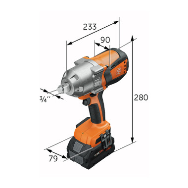 FEIN 71151261090 ASCD 18-1000 W34 AS Cordless Impact Wrench, Bare Tool