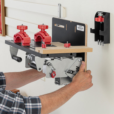 Woodpeckers Adjusta-Joint Box Joint Sled, includes 2 Knuckle Clamps, 3 Index Pins, 2 Sacrificial Subfence & Rack-It