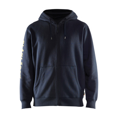 Blaklader Branded Hooded Zip-up Sweatshirt - Dark Navy Blue - Size: M
