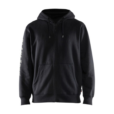 Blaklader Branded Hooded Zip-up Sweatshirt - Black - Size: XXL