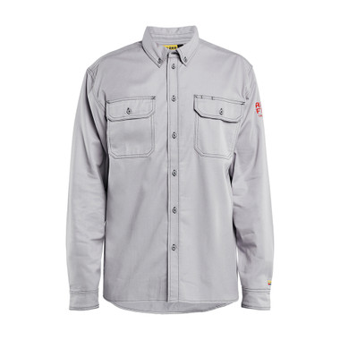 Blaklader FR Button-Up Shirt - Light Grey - Size: XXL