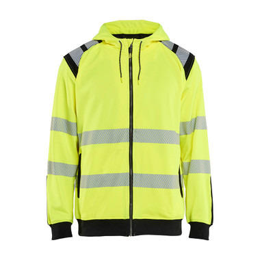 Blaklader 3446 Hi-Vis Zip Sweatshirt - Yellow Hi-viz/Black - Size: S
