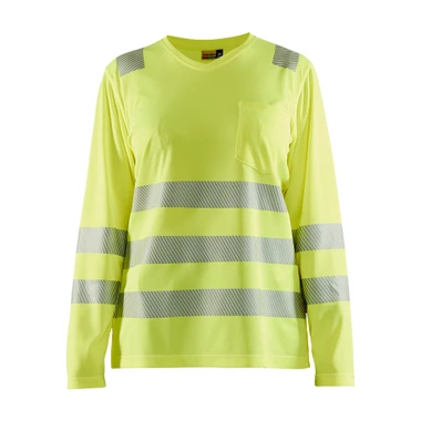 Blaklader Women's Hi-Vis Long Sleeve T-shirt - Yellow - Size: XXL