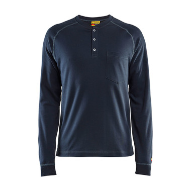 Blaklader FR Light Henley (9.1cal) - Navy Blue - Size: L