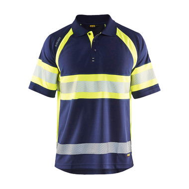 Blaklader Visibility POLO - Navy Blue/Yellow Hi-viz - Size: XXXL