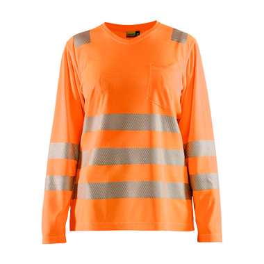 Blaklader Women's Hi-Vis Long Sleeve T-shirt - Orange - Size: XXXL