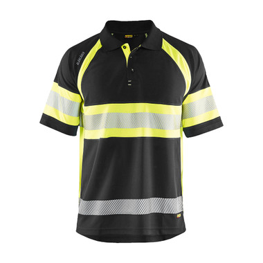 Blaklader Visibility POLO - Black/Yellow Hi-viz - Size: M