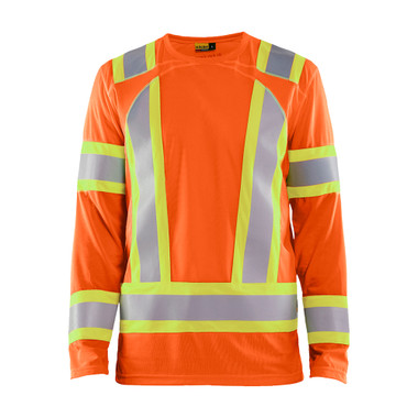 Blaklader CSA Hi-Vis Long Sleeve T-shirt - Orange - Size: XXL