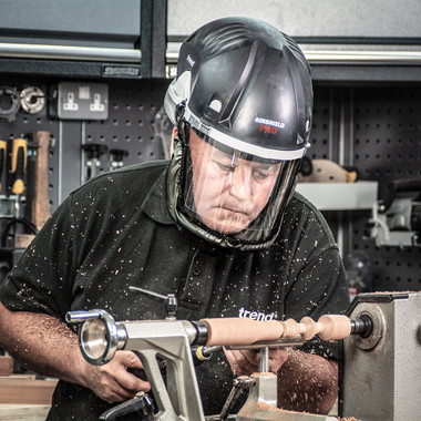 Trend Airshield Pro Full Faceshield, Dust Protector, Battery Powered Air Circulating Mask for Woodworking, AIR/PRO