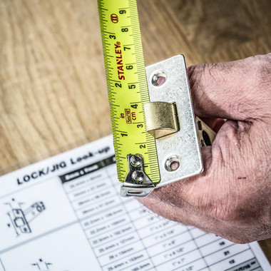 Trend Professional Lock Jig, Adjustable Fence for 1-5/16 to 2-1/4 Inch Doors, Quick-Release Clamps, 20 Interchangeable Templates, LOCK/JIG/C