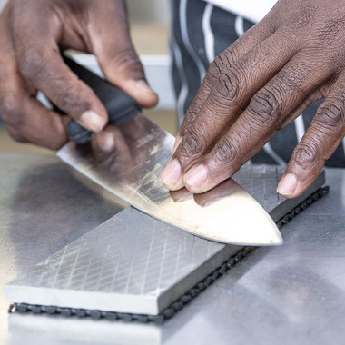 Trend New Diamond Sharpening Stone Kit, 8 x 3 Inch Double Sided (300/1000 Grit) Bench Stone with Pouch, Cleaning Block & Non-Slip Mat, DWS/CP8/FC/A