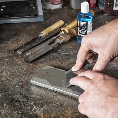 Trend New Diamond Sharpening Stone Kit, 8 x 3 Inch Double Sided (300/1000 Grit) Bench Stone with Pouch, Cleaning Block & Non-Slip Mat, DWS/CP8/FC/A