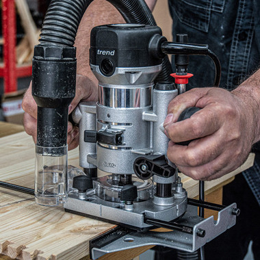 Trend T1 Dual-Base Trim & Plunge Router, 1/4 Inch Collet, 5.5A, 120V, Compact Precision Cutting Woodworking Power Tool, U*T1EPS