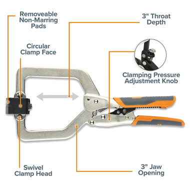 Bora BR-G060202 Auto 3-Inch Multi-Purpose C Clamp
