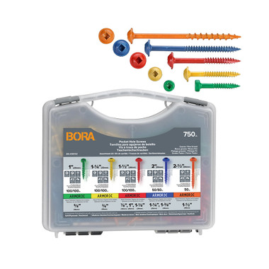 Bora BR-A180102 750-Piece Screw Set (Fine /Coarse)