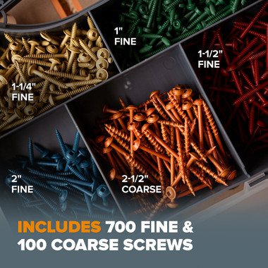 Bora BR-A180403 800-Piece Pocket-Hole Screw Kit Fine