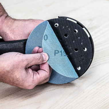 Trend 6 Inch Mesh Sanding Discs with Pad Saver for Random Orbital Sanders, 80/120/180 Grit, 7 Pack, Dust-Free Multi-Grit Abrasive for Wood, Paint, Filler, AB/150/M7/P