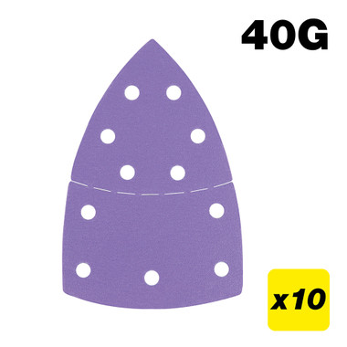 Trend Zirconium 4x6 Inch 40 Grit Abrasive Delta Sanding Sheets, AB/DET/40Z, Pack of 10
