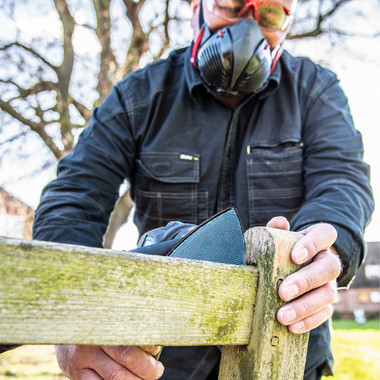 Trend 3-11/16 Inch Delta Mesh Sanding Pads with Pad Saver for Multi-Tools, 80/120/180 Grit, 7 Pack, Dust-Free Abrasive for Corners and Edges, AB/OSC/M7/P