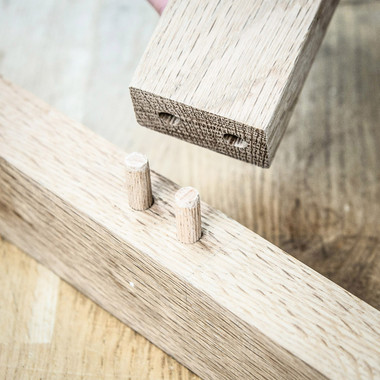 Trend Wooden Dowels, 5/16 x 1-9/16 Inch, 50 Pack, Beechwood with Full-Length Glue Grooves, FSC Certified, DWL/8X40/50