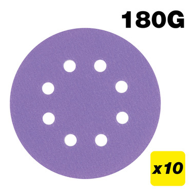 Trend Aluminum Oxide 5 Inch Random Orbit 180 Grit Abrasive Sanding Discs, AB/125/180A, Pack of 10