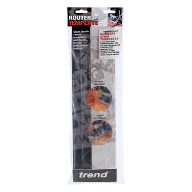 Trend Number Template Set for Sign Making with a Router, Clear Plastic Routing Templates with Trend Vogue Typeface, TEMP/NUC/57