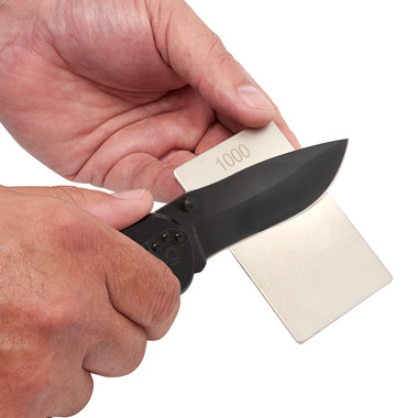 Trend 3-Inch Double-Sided Diamond Sharpening Stone, 1000 & 600 Grit, Credit Card Sized Carvers Honing Stone with Storage Wallet, DWS/CS/FF