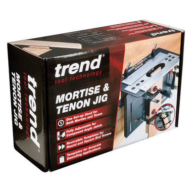 Trend Mortise and Tenon Jig for Perfect-Fitting Joints, Ideal for Furniture Construction, Fully Adjustable for Compound Angle Joints, Includes US-Style Screw-On Guide Bush, MT/JIG