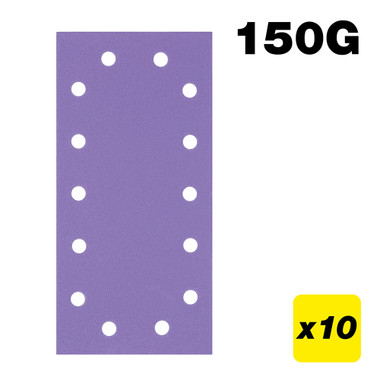 Trend 4-1/2 x 9 Inch Half Sheet Sanding Pads, 150 Grit, 10 Pack, Film Abrasive for Wood, Paint, Plastic, Metal, Filler, AB/HLF/150A