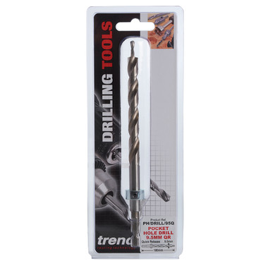 Trend HSS Pocket Hole Jig Drill Bit, 3/8 Inch, High Speed Steel Drill Bit for Hardwoods & Softwoods, PH/DRILL/95