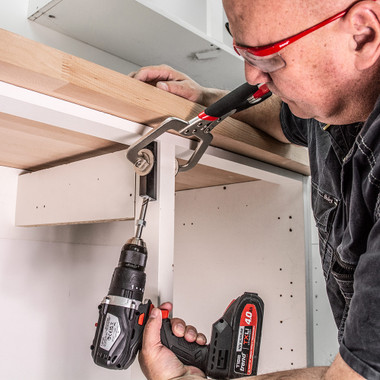 Trend Pocket Hole Jig Kit with Dual Column Jig, Face Clamp, HSS Drill Bit & Depth Setting Collar, 2 Square Bit Drives & 100 Pocket Hole Screws, PH/JIG/FC