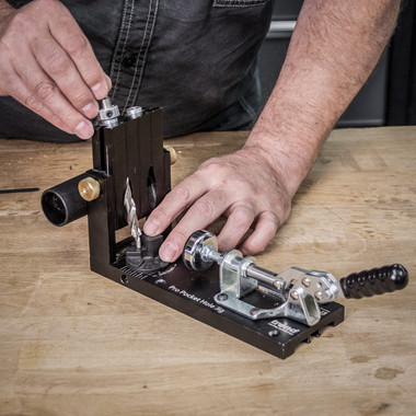 Trend Pocket Hole Jig Pro Kit with Pocket Hole Jig, Support Rods & End Stops, Face Clamp, HSS Drill Bit & Depth Collar, Square Drive Bits, 100 Screws & Storage Case, PH/JIG/AK