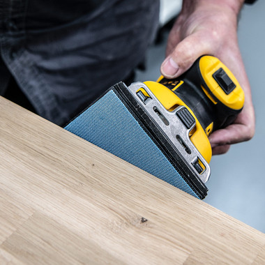 Trend Professional 4-1/2 x 4-1/4 Inch Quarter Sheet Sanding Pads with Pad Saver, 80/120/180 Grit, 7 Pack, Mesh Abrasive for Dust Extraction and Surface Prep, AB/QTR/M7/P