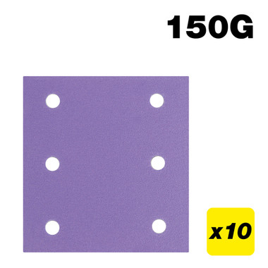 Trend 4 1/2 x 4 1/4 Inch Quarter Sheet Sanding Pads, 150 Grit, 10 Pack, Film Abrasive for Wood, Paint, Plaster, AB/QTR1/150A