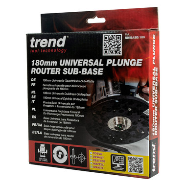 Trend Universal Plunge Router Sub-Base, 7 Inch (180mm) Diameter, UNIBASE/180