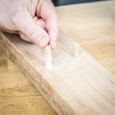 Trend Wooden Dowels, 5/16 x 1-3/16 Inch, 50 Pack, Beechwood with Full-Length Glue Grooves, FSC Certified, DWL/8X30/50