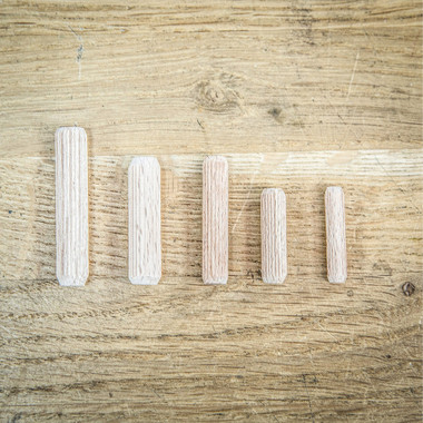 Trend Wooden Dowels, 5/16 x 1-3/16 Inch, 50 Pack, Beechwood with Full-Length Glue Grooves, FSC Certified, DWL/8X30/50