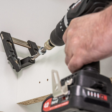 Trend Mini Twin Pocket Hole Jig with HSS Drill Bit & Depth Setting Collar, Square Drive Bit & Pocket Hole Screws Selection, PH/JIG/M