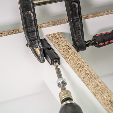 Trend Mini Twin Pocket Hole Jig with HSS Drill Bit & Depth Setting Collar, Square Drive Bit & Pocket Hole Screws Selection, PH/JIG/M