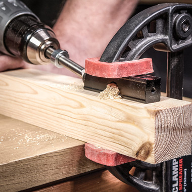 Trend Mini Twin Pocket Hole Jig with HSS Drill Bit & Depth Setting Collar, Square Drive Bit & Pocket Hole Screws Selection, PH/JIG/M