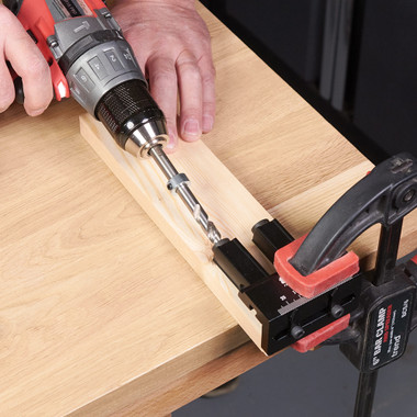 Trend Mini Twin Pocket Hole Jig with HSS Drill Bit & Depth Setting Collar, Square Drive Bit & Pocket Hole Screws Selection, PH/JIG/M