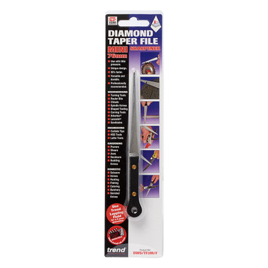 Trend 3-Inch Fine Diamond Mini Tapered File for Woodworking, Gardening & Domestic Tooling, DWS/TF3M/F