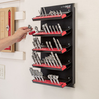 Woodpeckers USRBCAB Ultra-Shear Router Bit Storage Panel - Includes 50 RackBit Bases