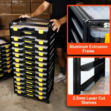 SST Parts Bin Organizer Rack