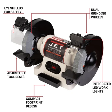 Jet 3161 JWBG-8HS 8" Benchtop Grinder