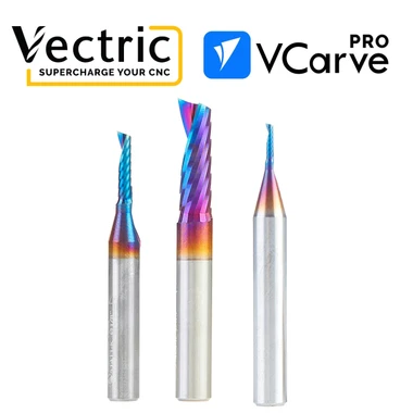 ToolsToday TT-402 CNC Plastic Worker's Vectric V-Carve Pro and 3 Pc.  Amana Tool Router Bit Bundle