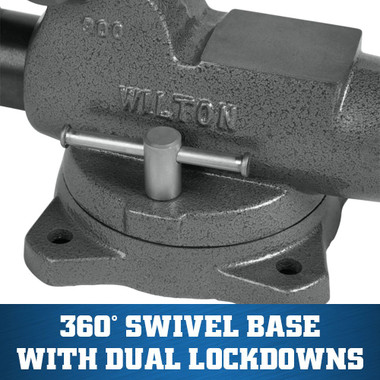 Wilton WL9-28830 Machinist 3” Jaw Round Channel Vise with Swivel Base