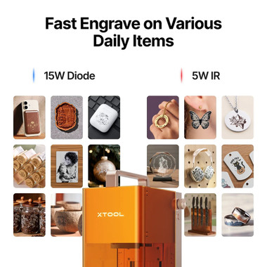 xTool F2 5W IR & 15W Diode Portable Dual Laser Engraver - Deluxe Bundle