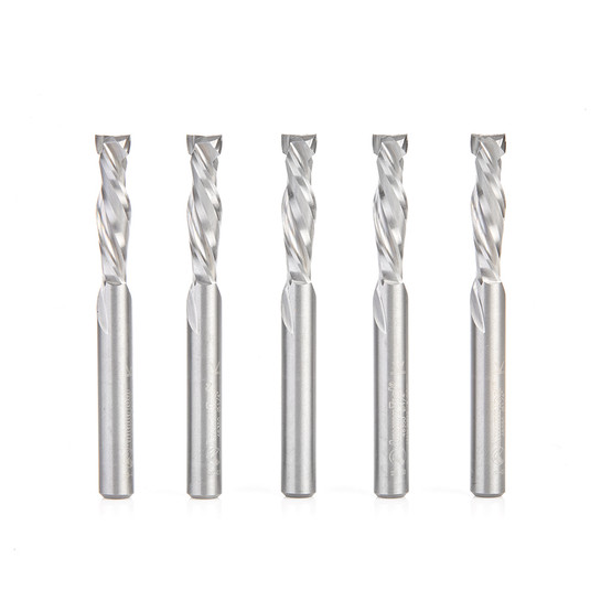 Amana Tool 46350-5, 5-Pack CNC SC Mortise Compression Spiral 1/4 D x 1 CH x 1/4 SHK x 2-1/2 Inch Long 2 Flute Router Bits