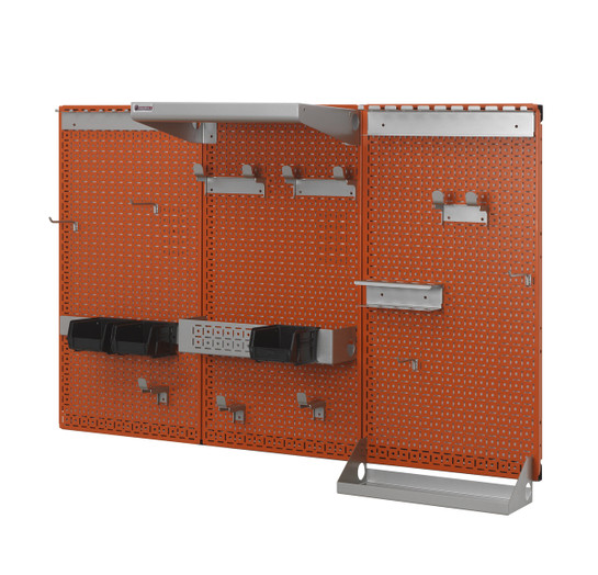 OmniWall 3 Panel OmniWall Kit- Panel Color: Orange Accessory Color: Silver